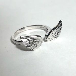 Sterling Silver Angel Wing Ring Size 6 Trendy Ring